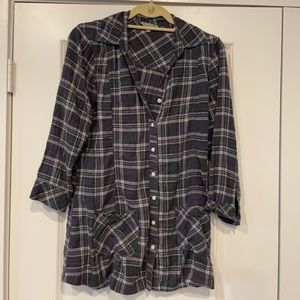 Navy plaid flannel shirt